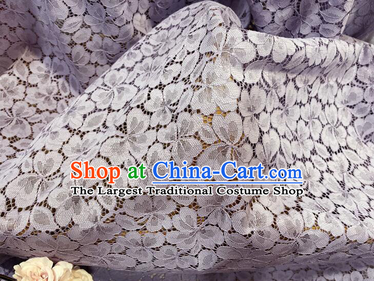 Top Cheongsam Stretch Cloth Lilac Lace Material Hollowed Out Lace Material