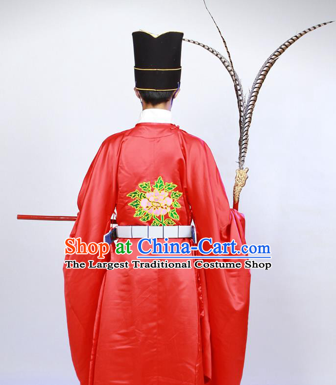 Traditional Hanfu the Ceremony of Confucius Red Robe China Ming Dynasty Official Costume Ancient Scholar Clothing