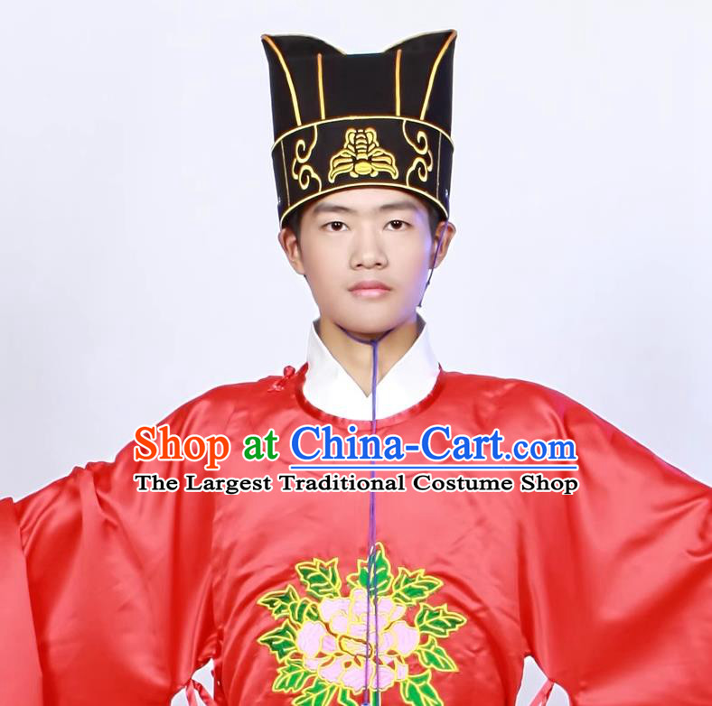 Traditional Hanfu the Ceremony of Confucius Red Robe China Ming Dynasty Official Costume Ancient Scholar Clothing