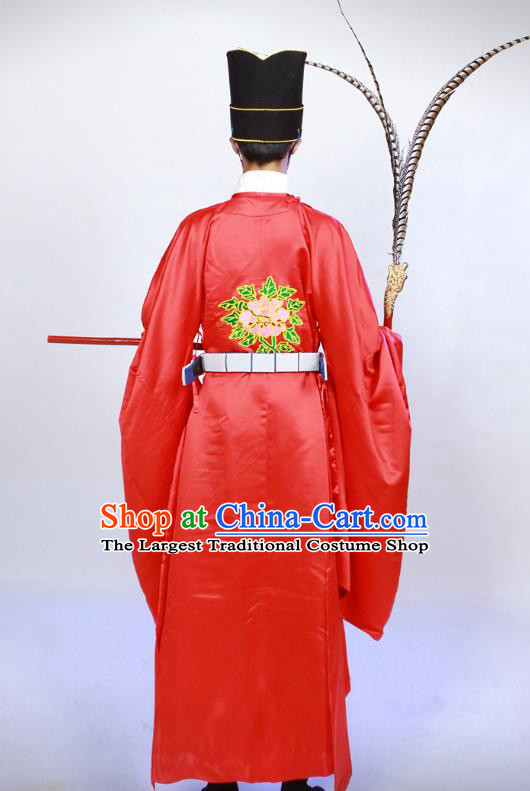 Traditional Hanfu the Ceremony of Confucius Red Robe China Ming Dynasty Official Costume Ancient Scholar Clothing