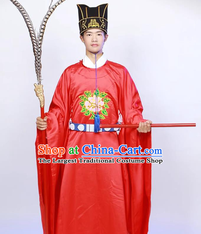 Traditional Hanfu the Ceremony of Confucius Red Robe China Ming Dynasty Official Costume Ancient Scholar Clothing