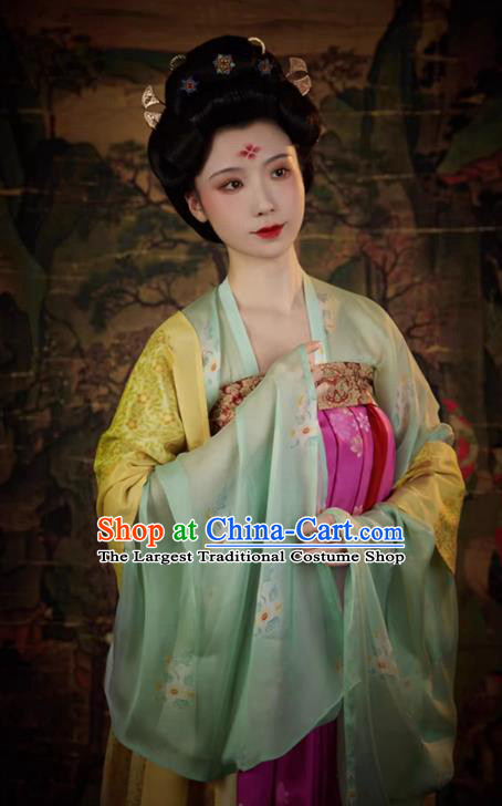 China Ancient Imperial Consort Replica Costumes Traditional Hanfu Mulberry Silk Dresses Tang Dynasty Noble Woman Shangguan Wan Er Clothing