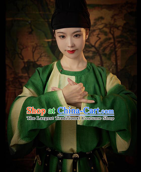 China Traditional Hanfu Round Collar Robe and Pants Tang Dynasty Young Man Clothing Ancient Swordsman Replica Costumes