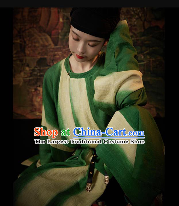 China Traditional Hanfu Round Collar Robe and Pants Tang Dynasty Young Man Clothing Ancient Swordsman Replica Costumes