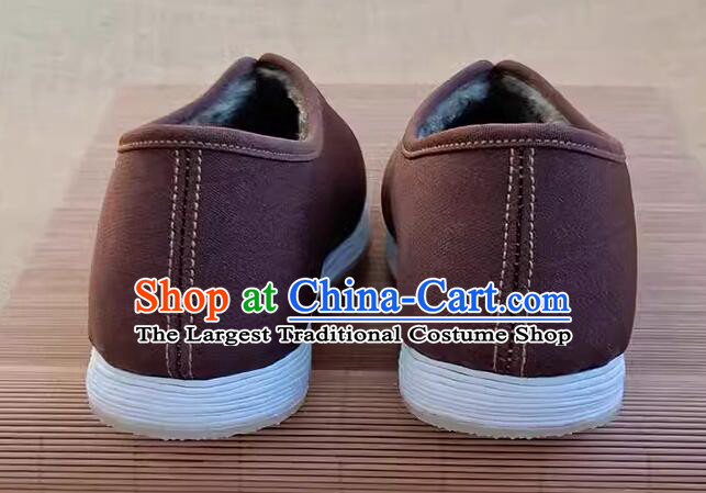 China Old Beijing Cloth Shoes Handmade Brown Winter Shoes