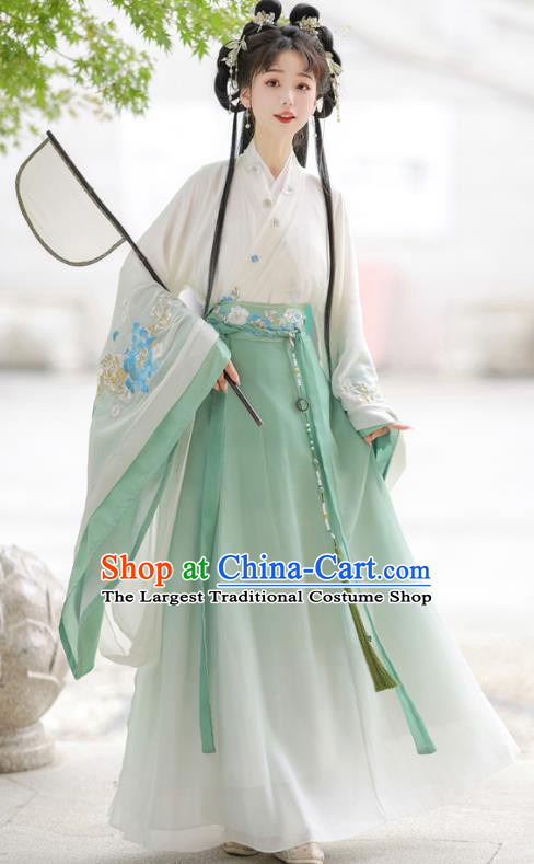 Chinese Ancient Southern and Northern Dynasties Woman Green Dress Princess Clothing