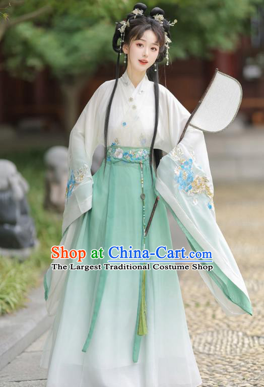 Chinese Ancient Southern and Northern Dynasties Woman Green Dress Princess Clothing