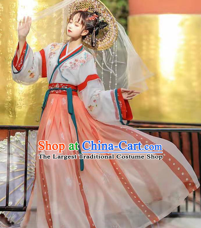Chinese Hanfu Dress Ancient Court Princess Clothing Jin Dynasty Young Lady Costumes
