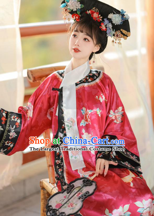 Chinese Ancient Empress Costume Qing Dynasty Princess Clothing Court Style Red Dress