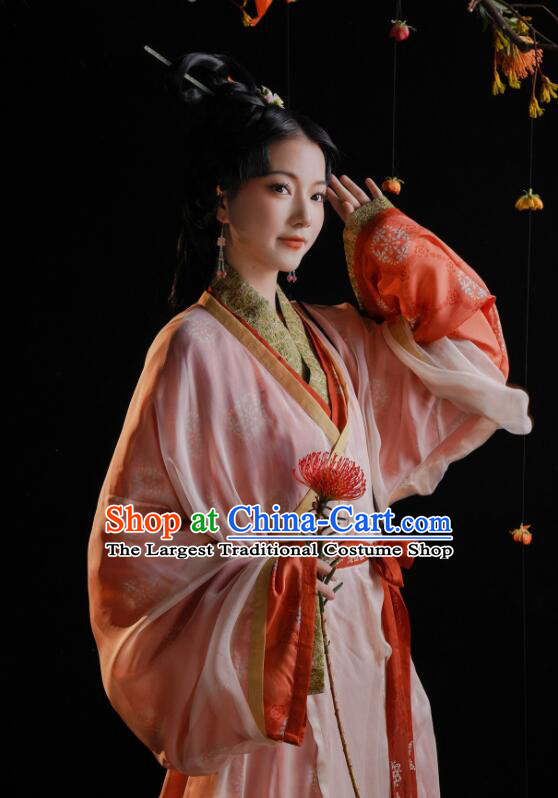 Chinese Ancient Palace Beauty Costumes Court Woman Red Hanfu Dress Han Dynasty Empress Garments Clothing
