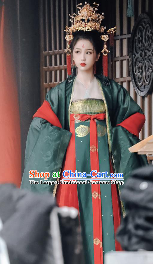 Chinese TV Series Love Between Fairy and Devil Xiao Lanhua Wedding Dresses Ancient Bride Garment Costumes and Headdress