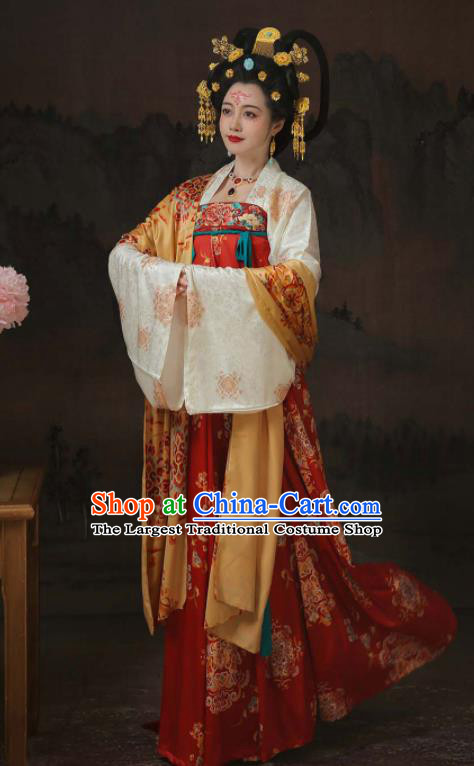 Chinese Ancient Empress Clothing Traditional Hanfu Dress Tang Dynasty Court Woman Garment Costumes