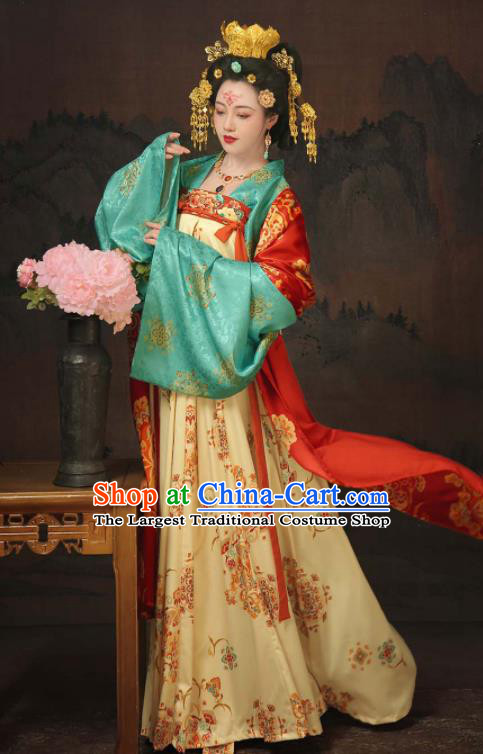 Chinese Tang Dynasty Court Woman Garment Costumes Ancient Empress Clothing Traditional Hanfu Dress