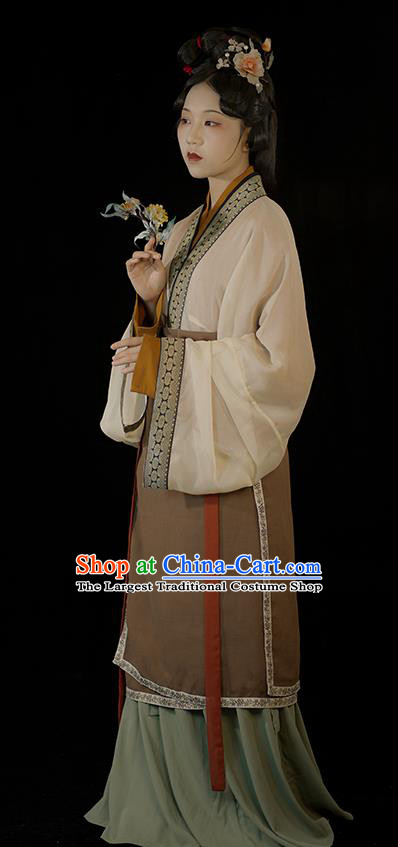 Chinese Traditional Hanfu Dress Costumes Song Dynasty Noble Lady Clothing Ancient Young Beauty Garments