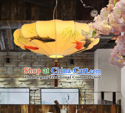 Traditional Hanging Lanern Chinese Palace Lantern Hand Painting Bamboo Fish Ceiling Lanterns