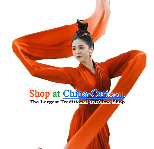 Chinese Classical Dance Clothing 2023 Spring Festival Gala Red Dress Water Sleeve Dance Costume