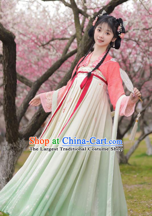 Chinese Ancient Young Woman Costume Traditional Ruqun Dress Tang Dynasty Princess Clothing