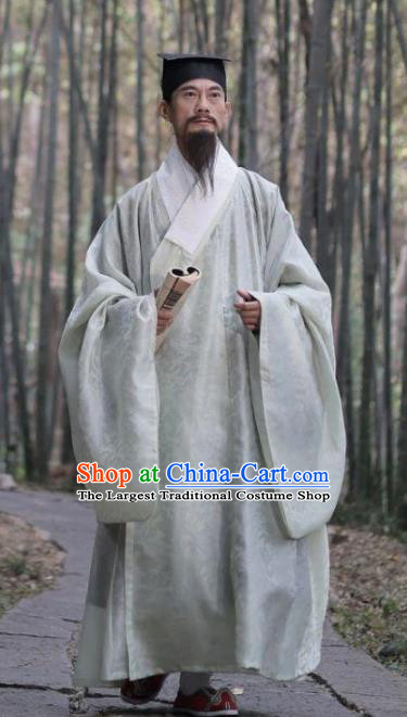 Chinese Traditional Wide Sleeve Gown Ming Dynasty Dress Ancient Scholar Clothing
