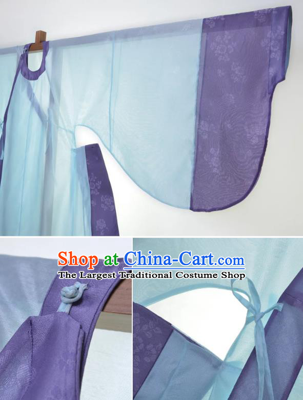 Chinese Ancient Scholar Clothing Traditional Round Collar Gown Ming Dynasty Successful Candidate Garment Costume