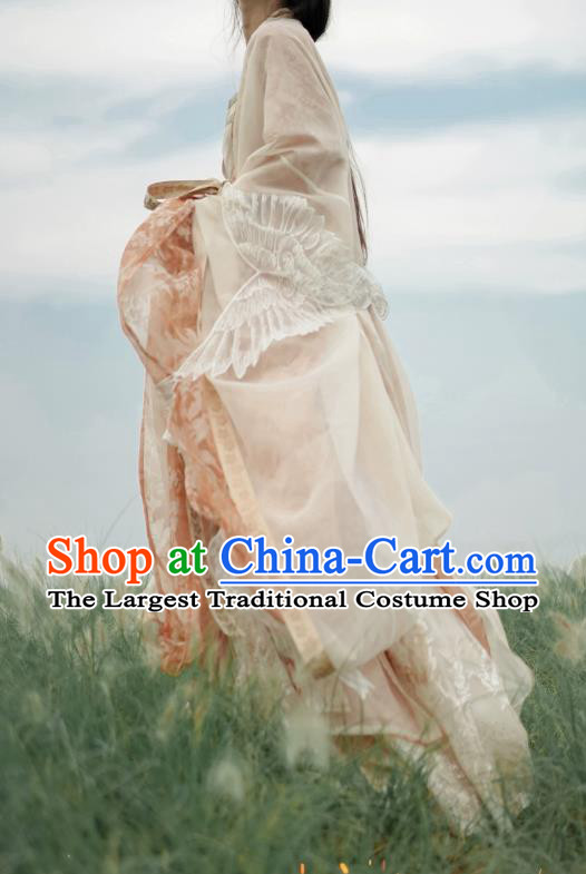 Chinese Tang Dynasty Imperial Consort Clothing Embroidered Hanfu Dresses Ru Qun and Cape Ancient Princess Garment Costumes