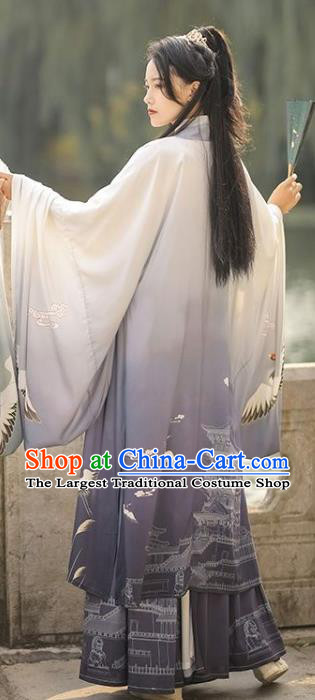 Chinese Hanfu Dresses Ancient Young Man Garment Costumes Wei Dynasty Swordsman Purple Clothing