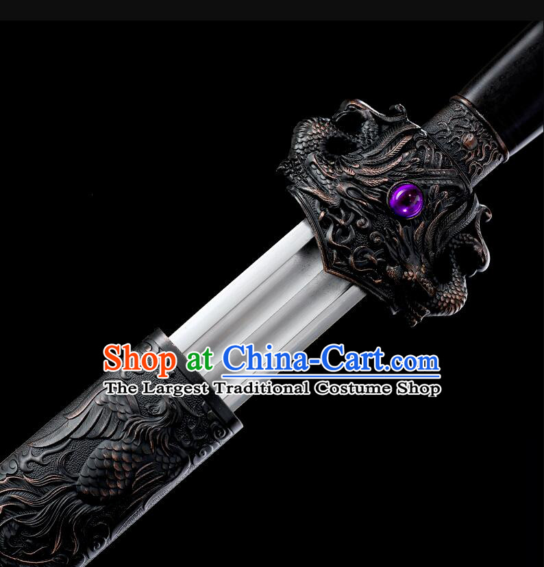 Chinese Ancient Sword Tang Dynasty Knight Sword Handmade Black Sword