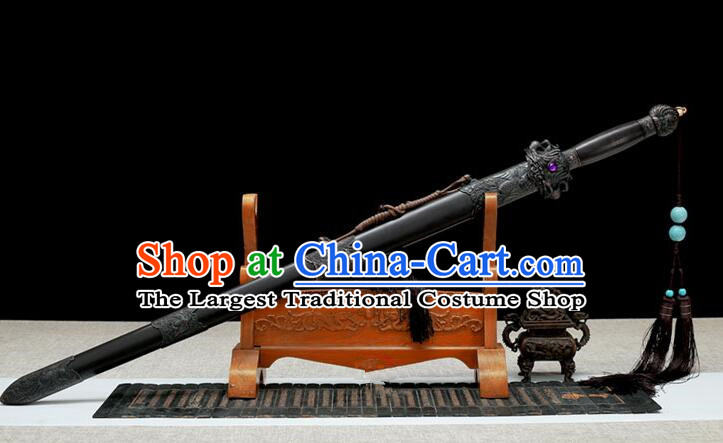 Chinese Ancient Sword Tang Dynasty Knight Sword Handmade Black Sword