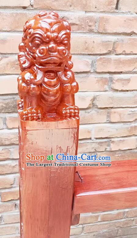 Top Handmade Spear Display Rack Chinese Spear Wooden Stand Carving Single Hole Merbau Stand