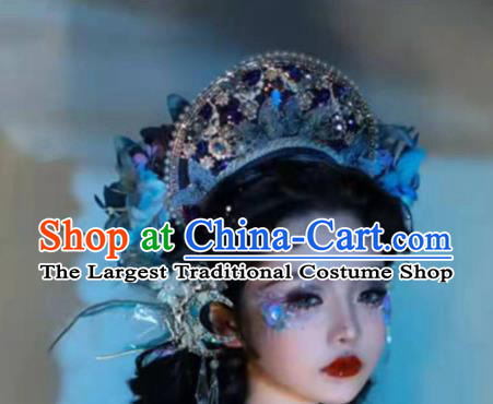 Baroque Queen Royal Crown Handmade Stage Show Jewelries Wedding Hair Accessories