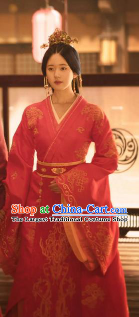 Chinese TV Series Love Like The Galaxy Cheng Shao Shang Wedding Dresses Han Dynasty Historical Costumes Ancient Noble Bride Clothing