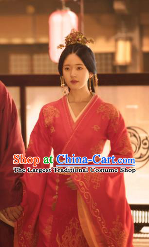 Chinese TV Series Love Like The Galaxy Cheng Shao Shang Wedding Dresses Han Dynasty Historical Costumes Ancient Noble Bride Clothing