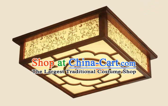 Chinese Traditional Ceiling Lamp Painting of Birds and Flowers Lantern Handmade Wood Lantern
