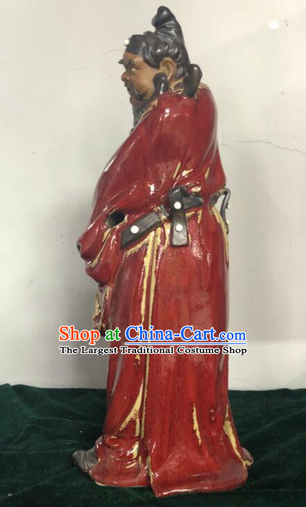 Chinese Zhong Kui Drawing Sword Statue Hand Made Shi Wan Figurine Ceramics Artistic