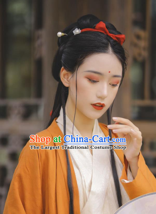 China Song Dynasty Young Woman Costumes Ancient Noble Lady Clothing Traditional Hanfu Dresses Complete Set