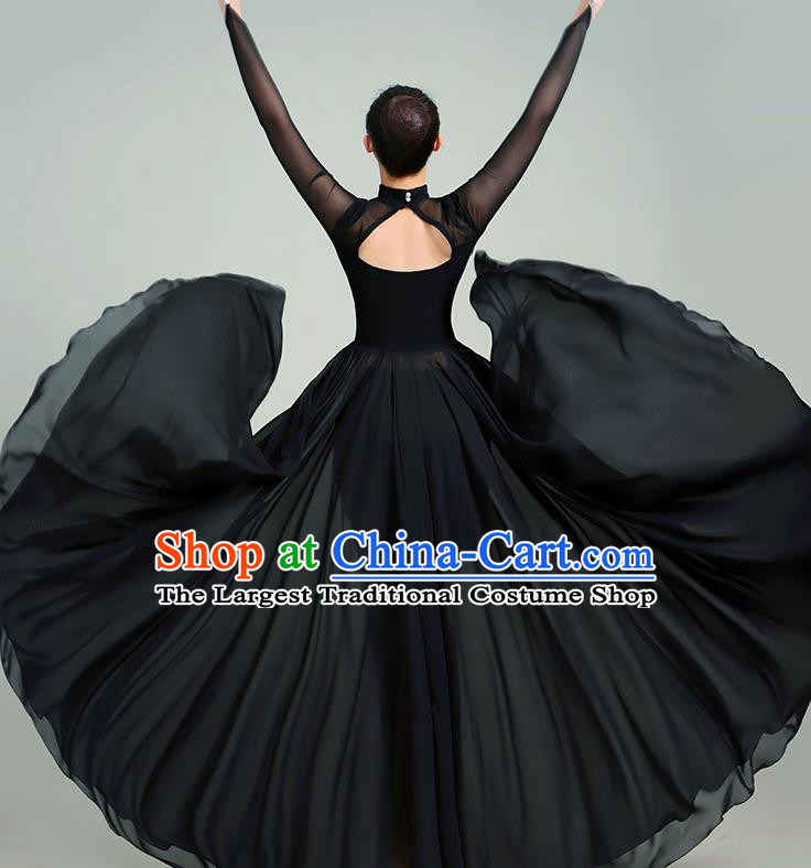 Chinese Opening Dance Black Dress Women Group Chorus Clothing Classical Dance Costume