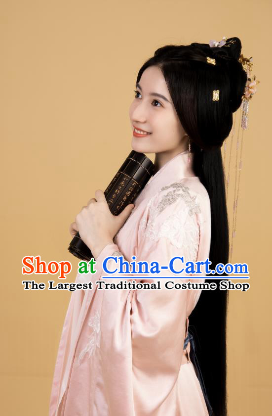 Chinese Ancient Royal Princess Clothing TV Series Love Like The Galaxy Wang Ling Pink Dresses Han Dynasty Court Infanta Garment Costumes