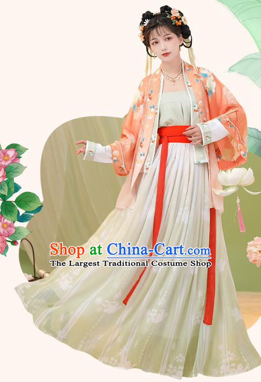 China Song Dynasty Young Lady Dresses Traditional Stage Dance Hanfu Fashion Ancient Princess Costumes