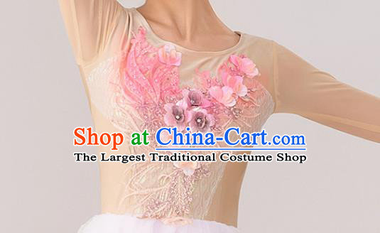 China  Spring Festival Gala Crested Ibises Costume Modern Dance Clothing Dancing Competition Pink Dress