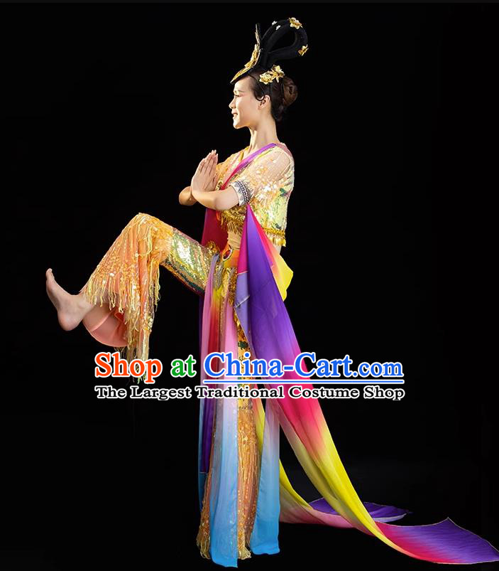 China Classical Dance Clothing Dunhuang Flying Apsaras Dress Women Group Show Costume
