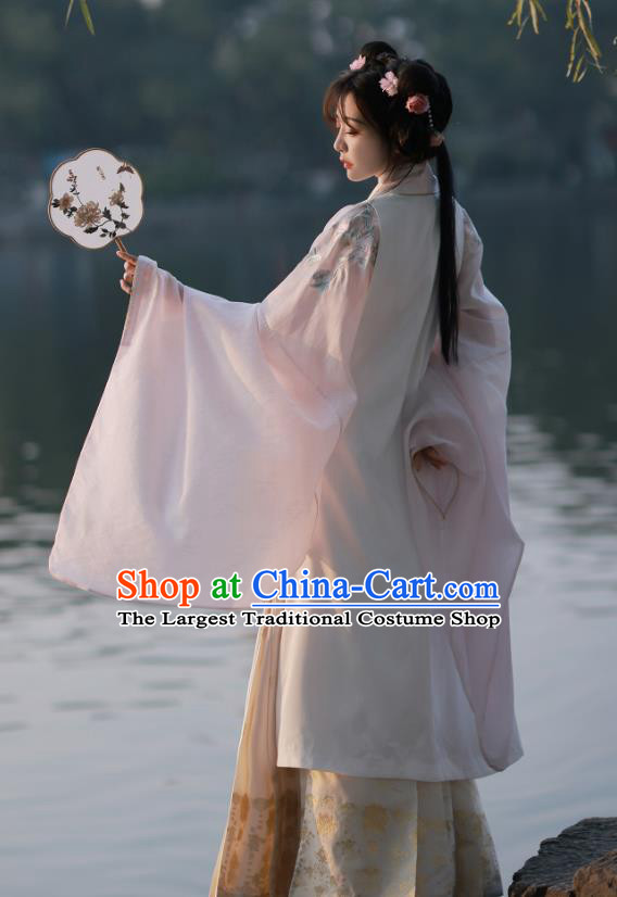 China Ming Dynasty Embroidered Clothing Traditional Female Hanfu Dress Ancient Noble Lady Costumes Complete Set