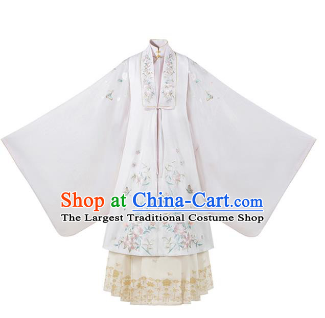 China Ming Dynasty Embroidered Clothing Traditional Female Hanfu Dress Ancient Noble Lady Costumes Complete Set