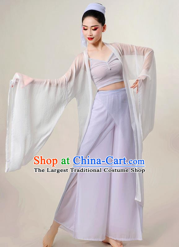 China Woman Solo Dance Clothing Classical Dance Costume Legend of the White Snake Bai Suzhen Fashion Fan Dance White Outfit