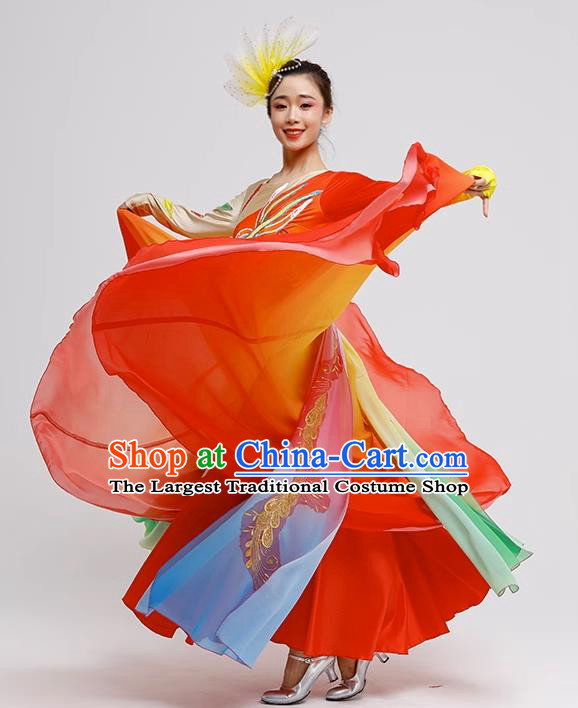 China Modern Dance Dress Oriental Group Dance Costume Women Stage Show Clothing Chorus Fashion