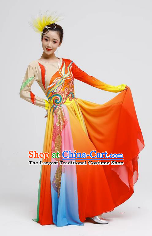 China Modern Dance Dress Oriental Group Dance Costume Women Stage Show Clothing Chorus Fashion