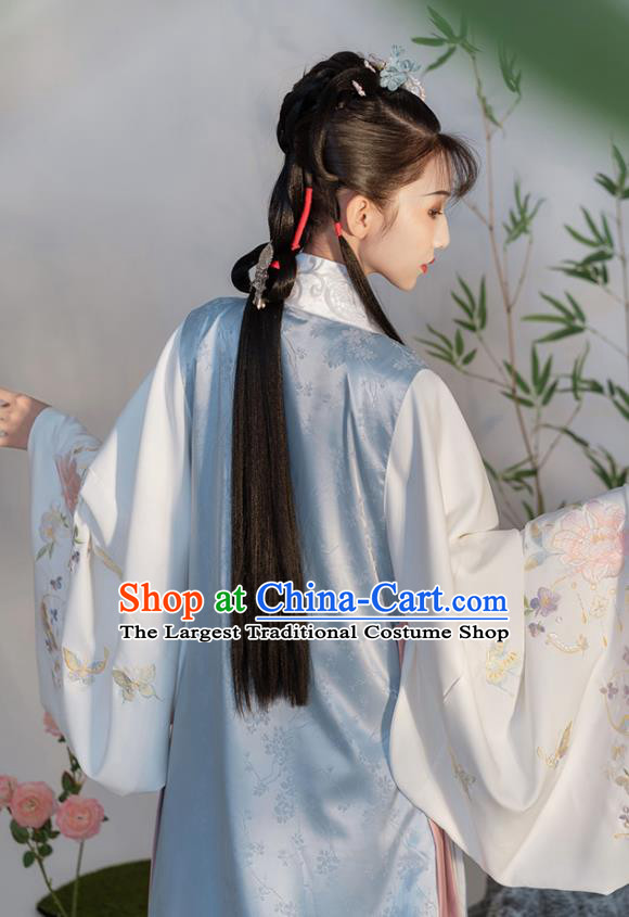 China Ancient Noble Lady Garment Costumes Hanfu Embroidered Clothing Ming Dynasty Princess Dresses