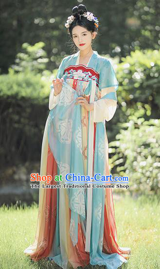 China Ancient Palace Lady Garment Costumes Hanfu Ruqun Clothing Tang Dynasty Royal Princess Dresses