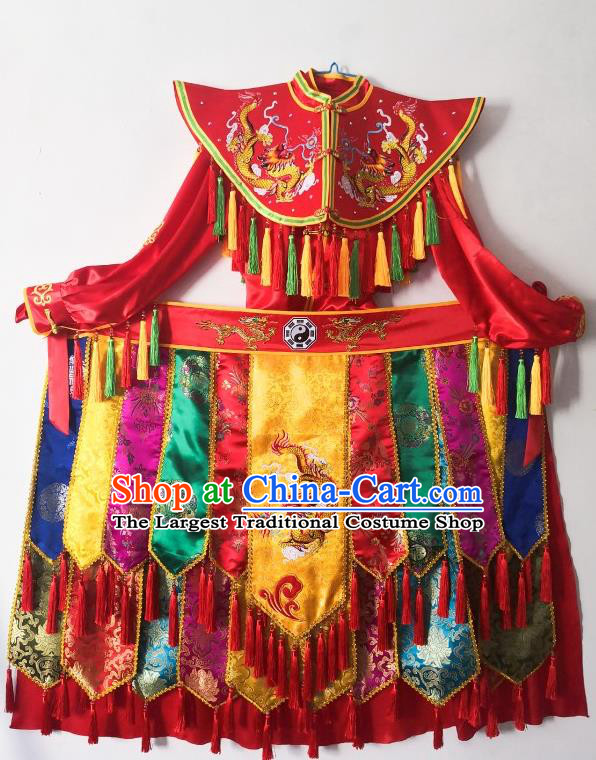 China Nuo Opera Immortal Combat Outfit Fiesta Parade Master Embroidered Costumes Folk Dance God Clothing
