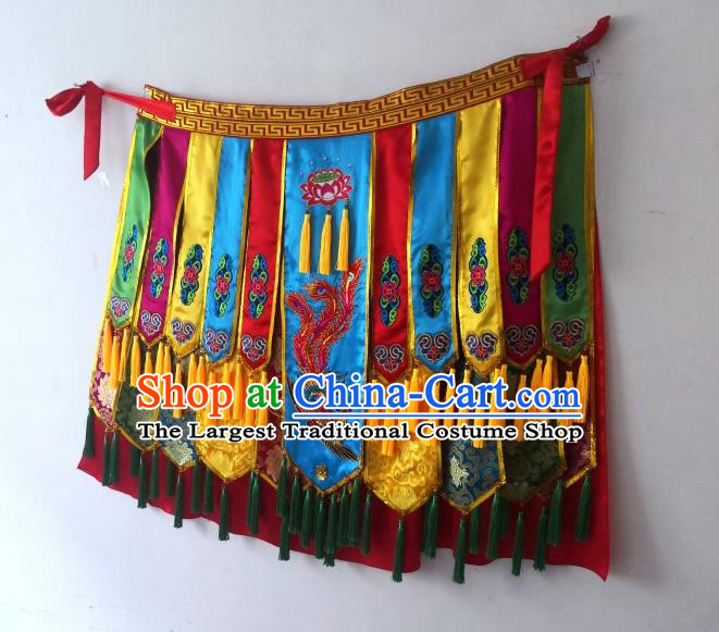 China Folk Dance Master Red Clothing Nuo Opera Immortal Embroidered Costumes Witchcraft Parade God Yunjian and Skirt