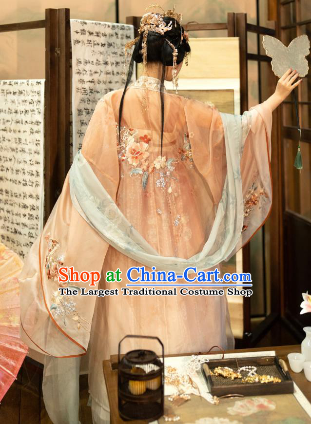 China Tang Dynasty Court Woman Clothing Ancient Palace Princess Garment Costumes Traditional Embroidered Hanfu Dresses