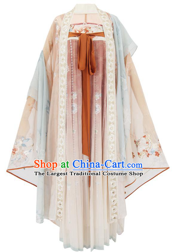 China Tang Dynasty Court Woman Clothing Ancient Palace Princess Garment Costumes Traditional Embroidered Hanfu Dresses